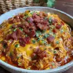 slow cooker cheesy ranch chicken chili - featured image