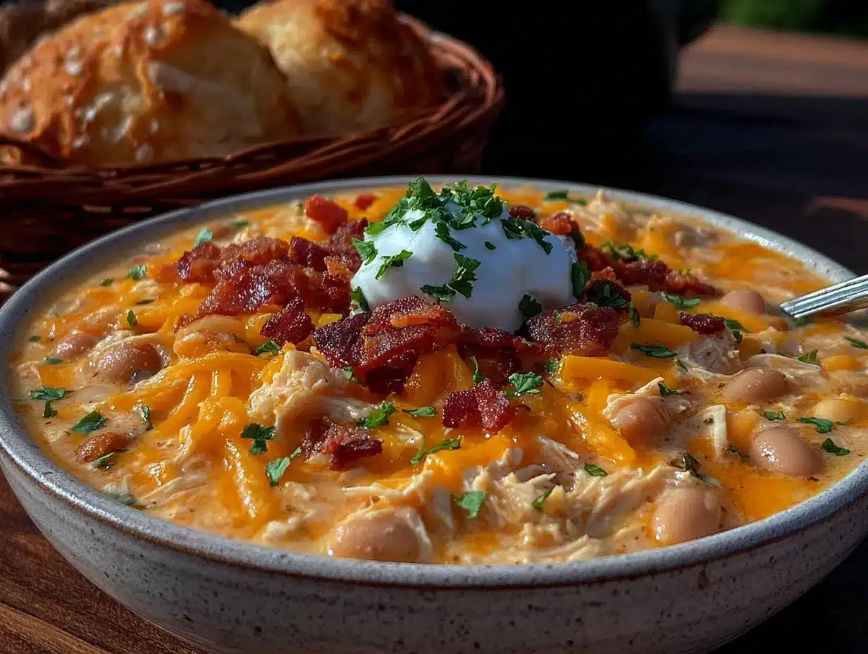 slow cooker cheesy ranch chicken chili preparation steps