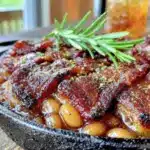 smoky bourbon bacon baked beans - featured image