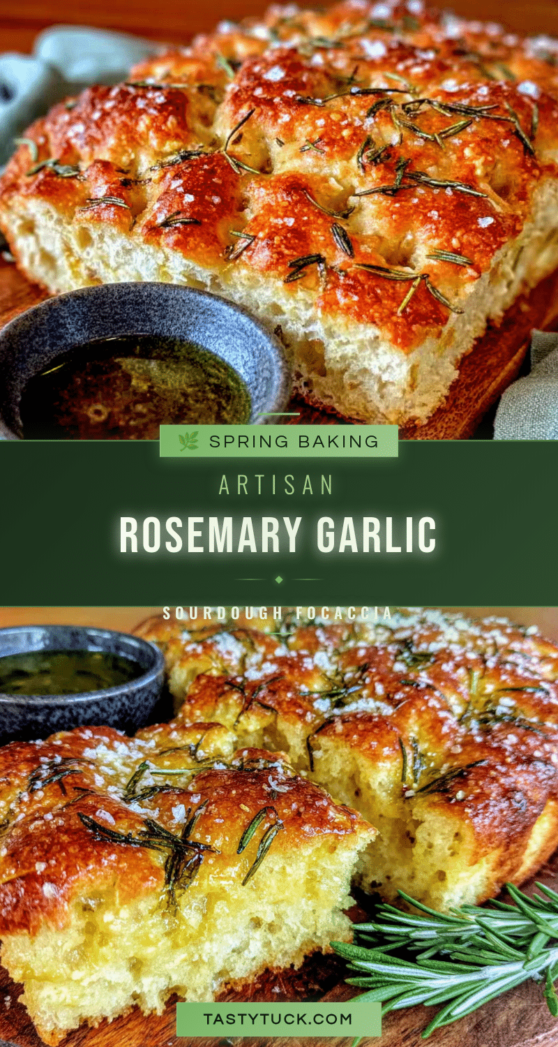 spring rosemary garlic sourdough focaccia recipe