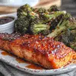 sticky honey garlic salmon - featured image