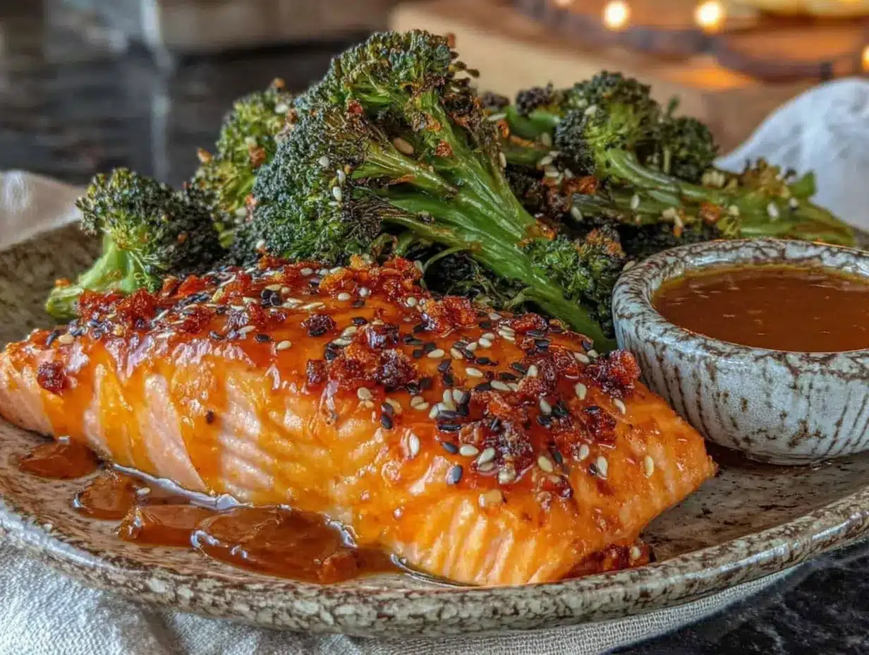 sticky honey garlic salmon preparation steps