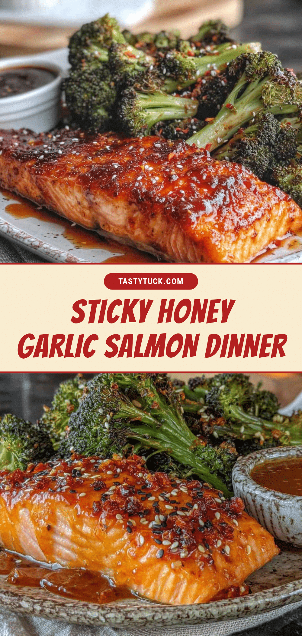 sticky honey garlic salmon recipe