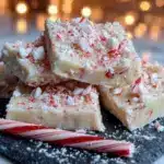 white chocolate peppermint bark fudge - featured image