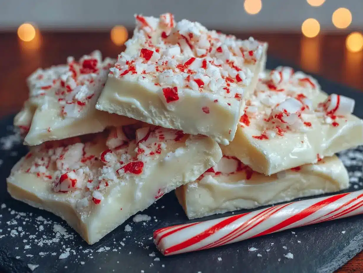 white chocolate peppermint bark fudge preparation steps