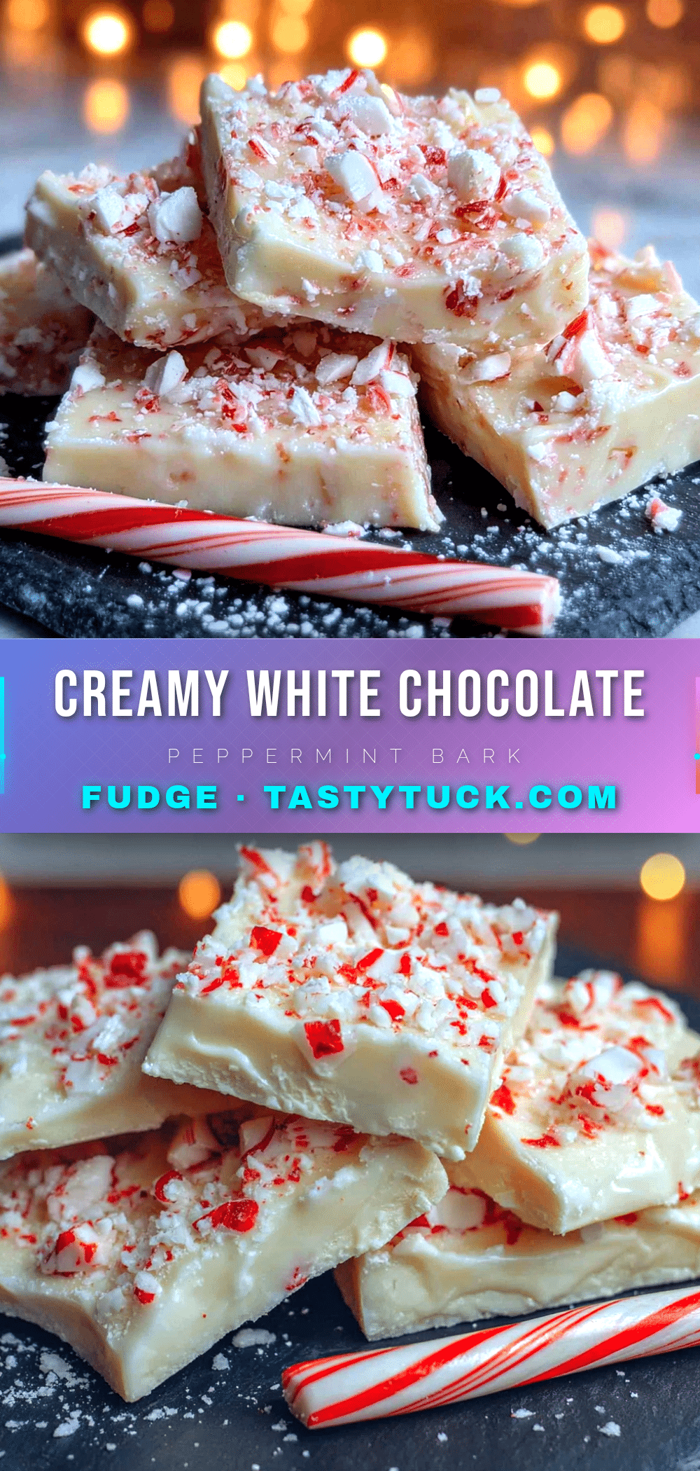 white chocolate peppermint bark fudge recipe