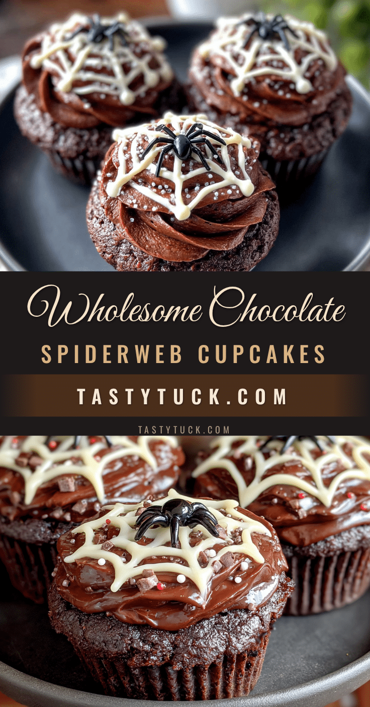 Wholesome Chocolate Spiderweb Cupcakes recipe