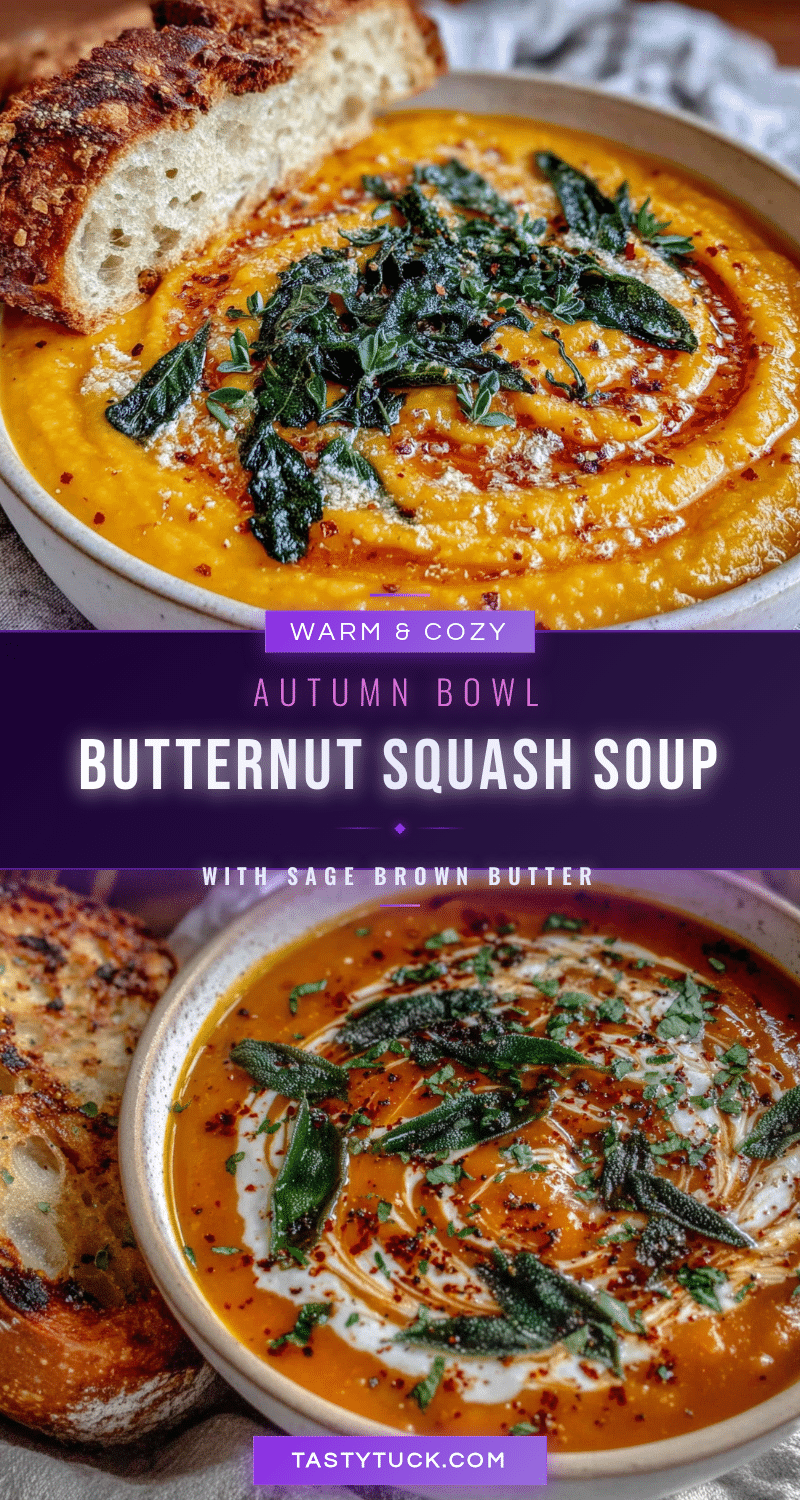 butternut squash soup with sage brown butter recipe