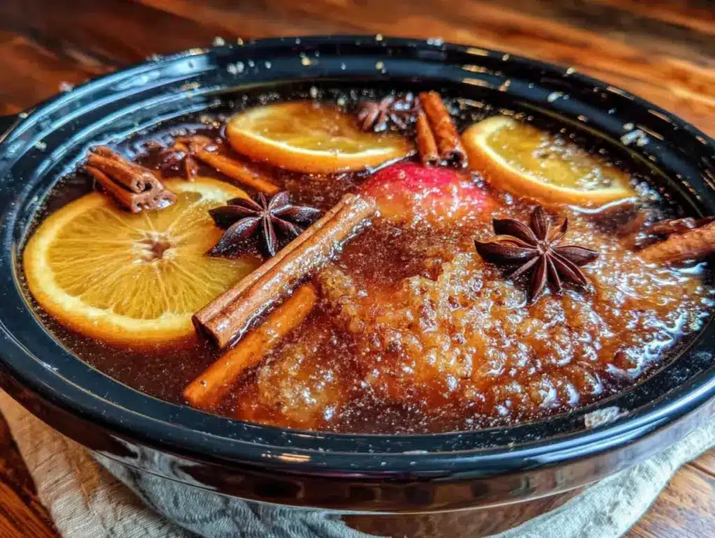 cozy slow cooker spiced apple cider - featured image