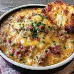 crockpot cheeseburger soup with hash browns - featured image
