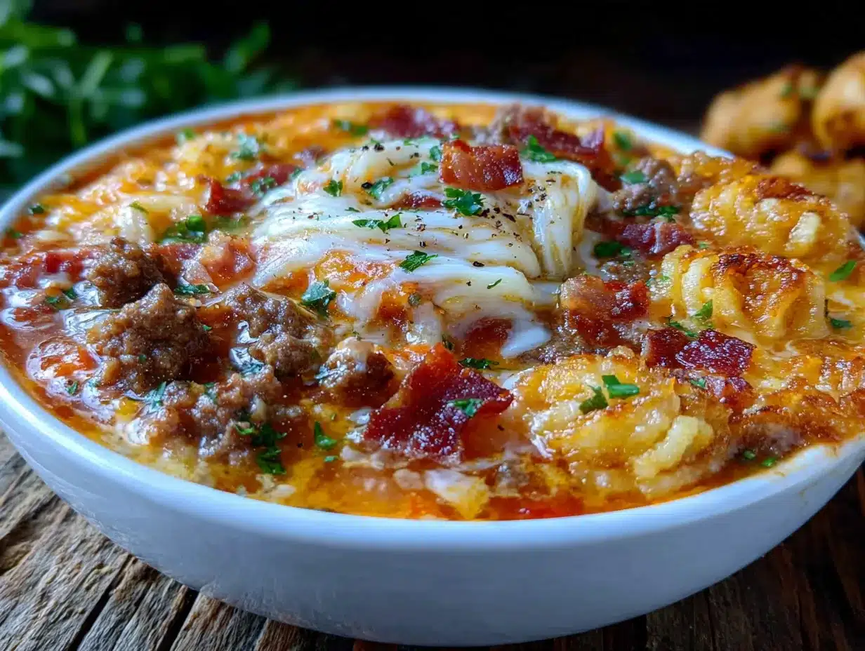 crockpot cheeseburger soup with hash browns preparation steps