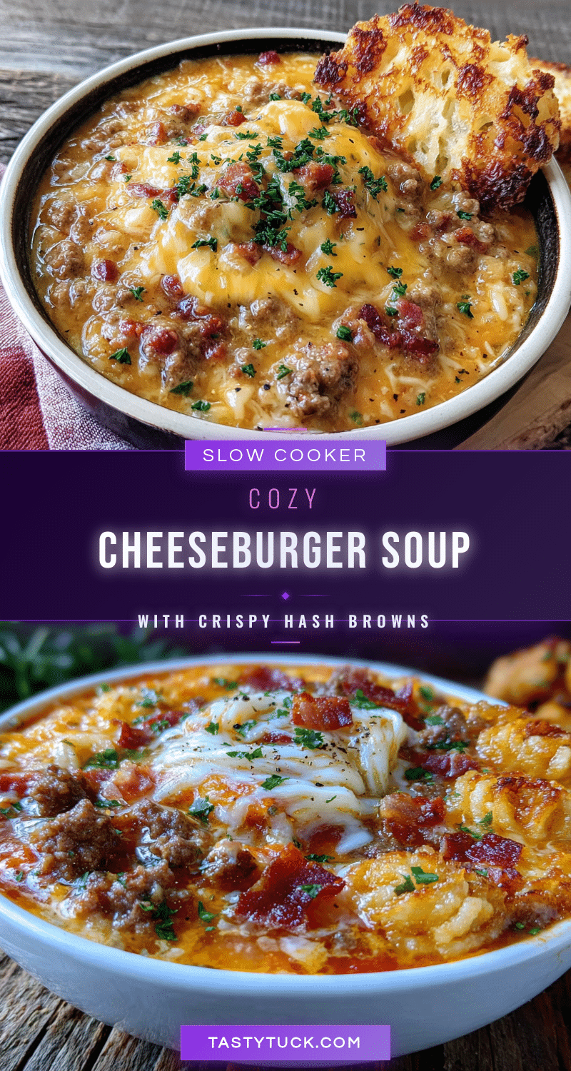 crockpot cheeseburger soup with hash browns recipe