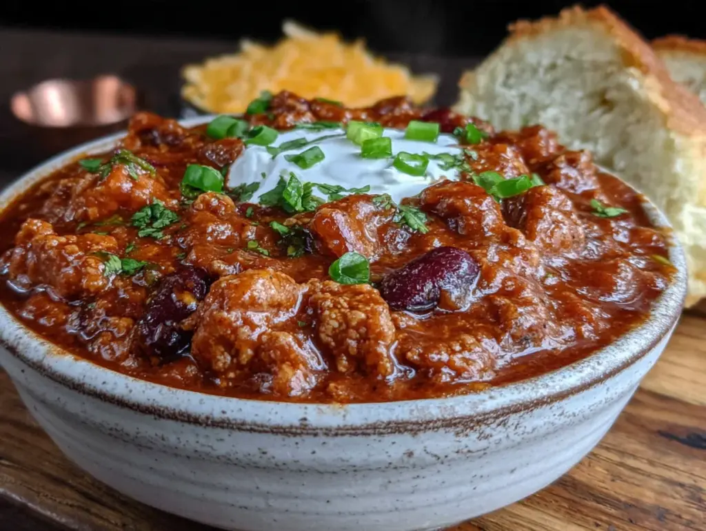 ground turkey pumpkin chili - featured image