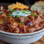 ground turkey pumpkin chili - featured image