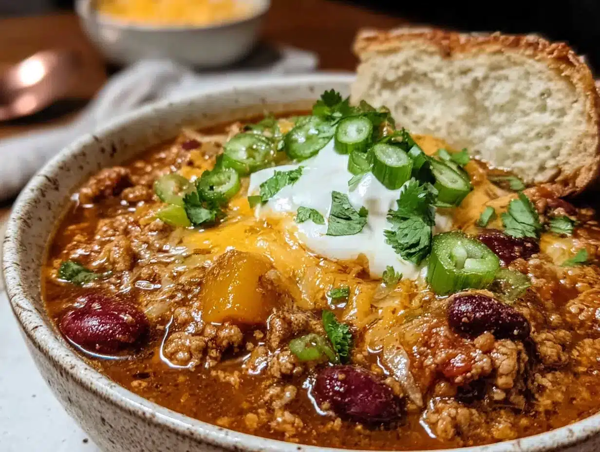 ground turkey pumpkin chili preparation steps