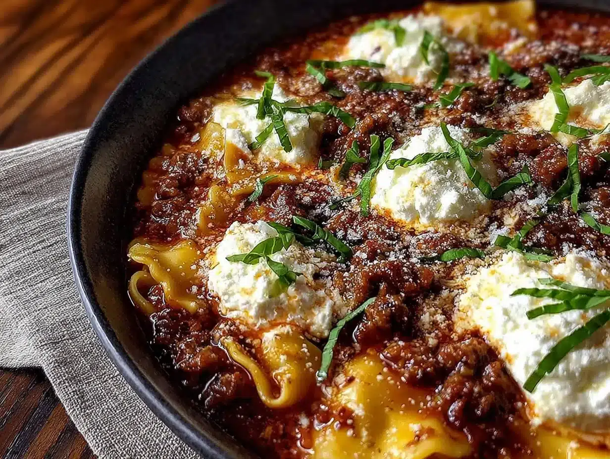 lighter one-pot lasagna soup preparation steps