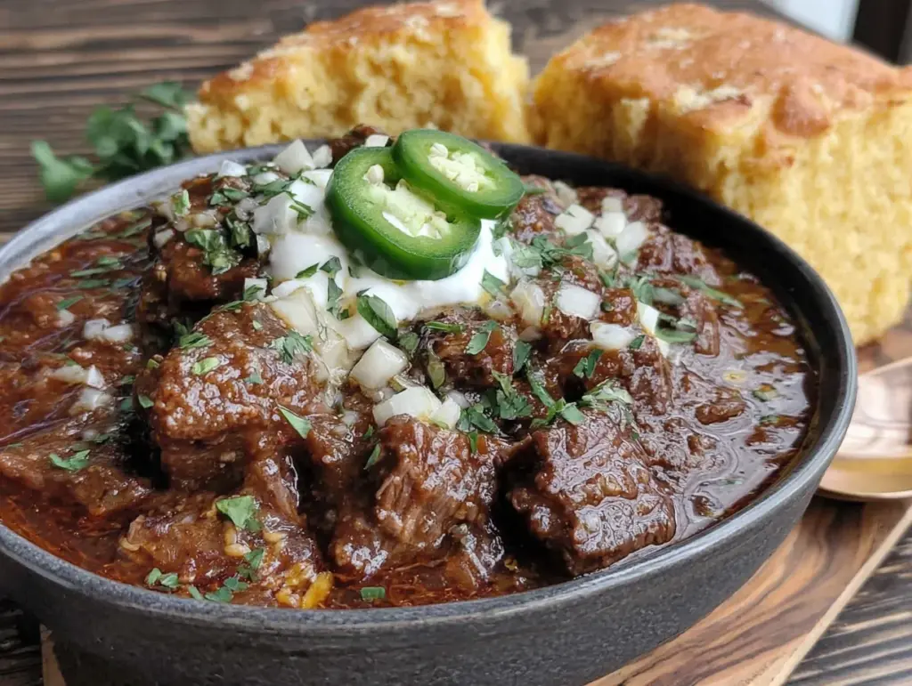 smoky no bean Texas chili - featured image